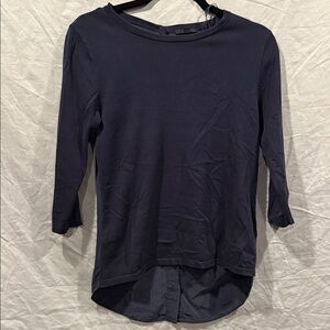 COS Navy Long Sleeve Women's Tee